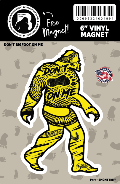 Don't Tread On Me Bigfoot Magnet (Yellow)