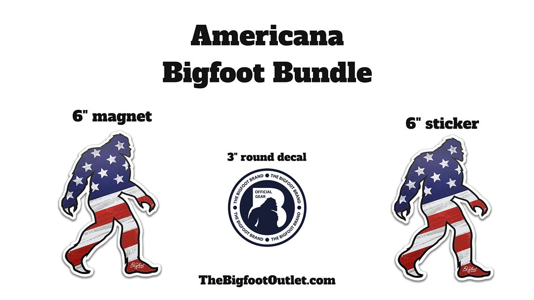 Americana Bigfoot Sticker and Magnet Bundle