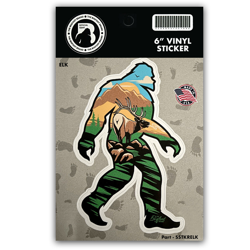 Screaming Bull Elk Bigfoot Sticker