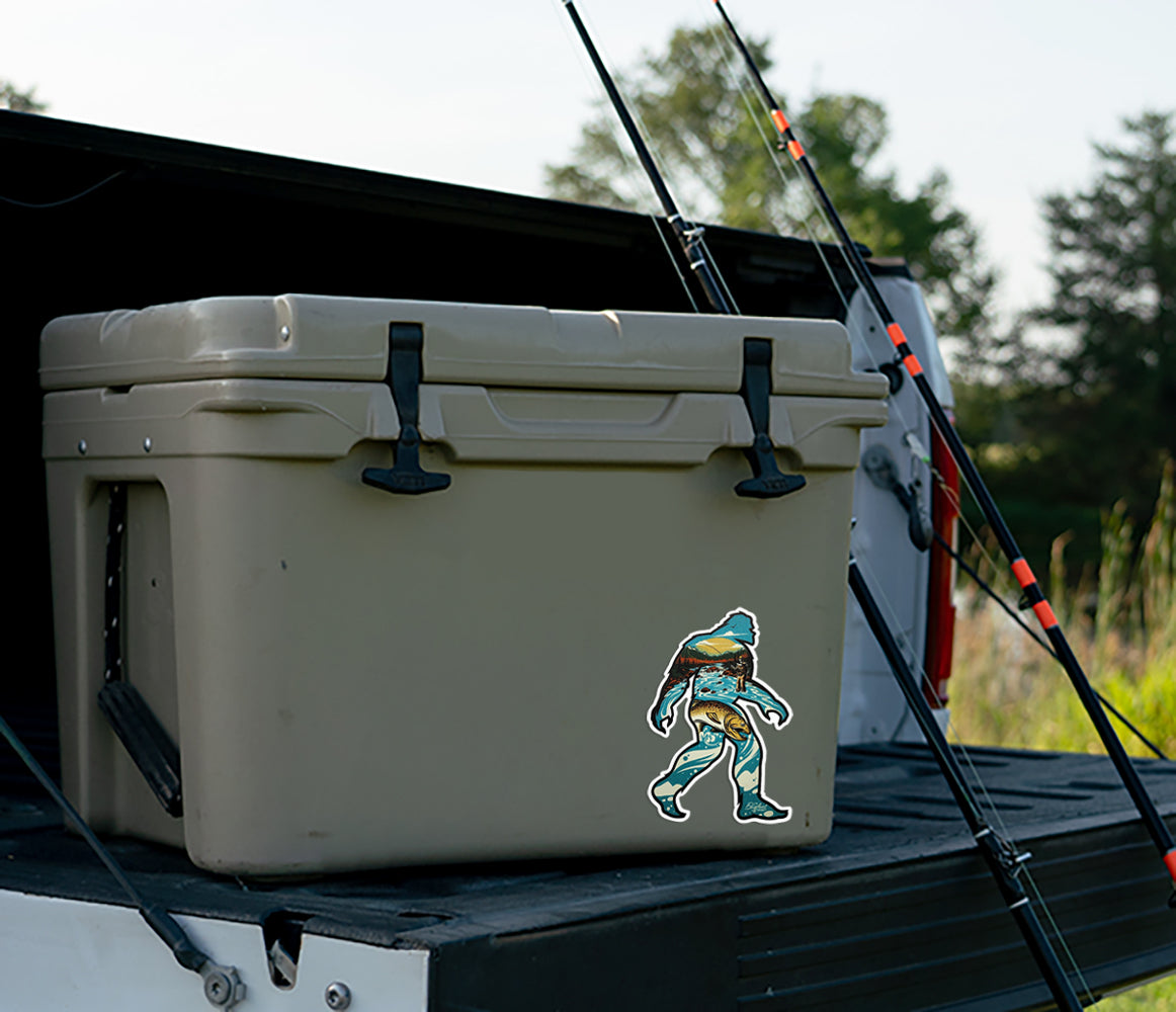 Mountain Trout Fishing Bigfoot Sticker