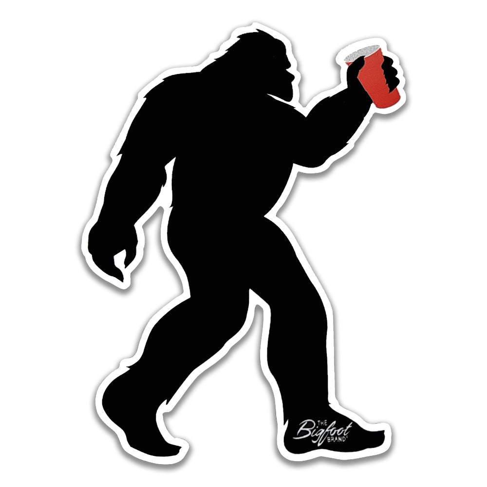 Bigfoot Red Solo Cup Party Sticker