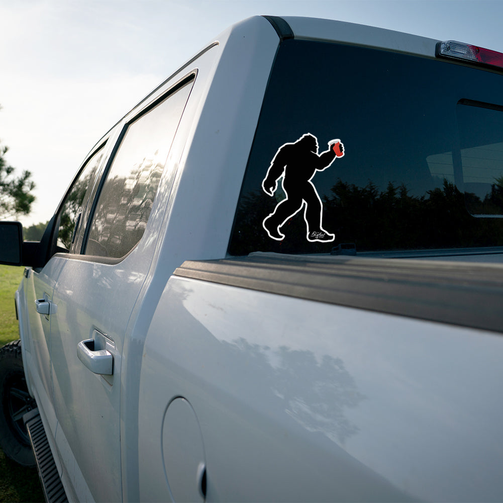 Bigfoot Red Solo Cup Party Sticker