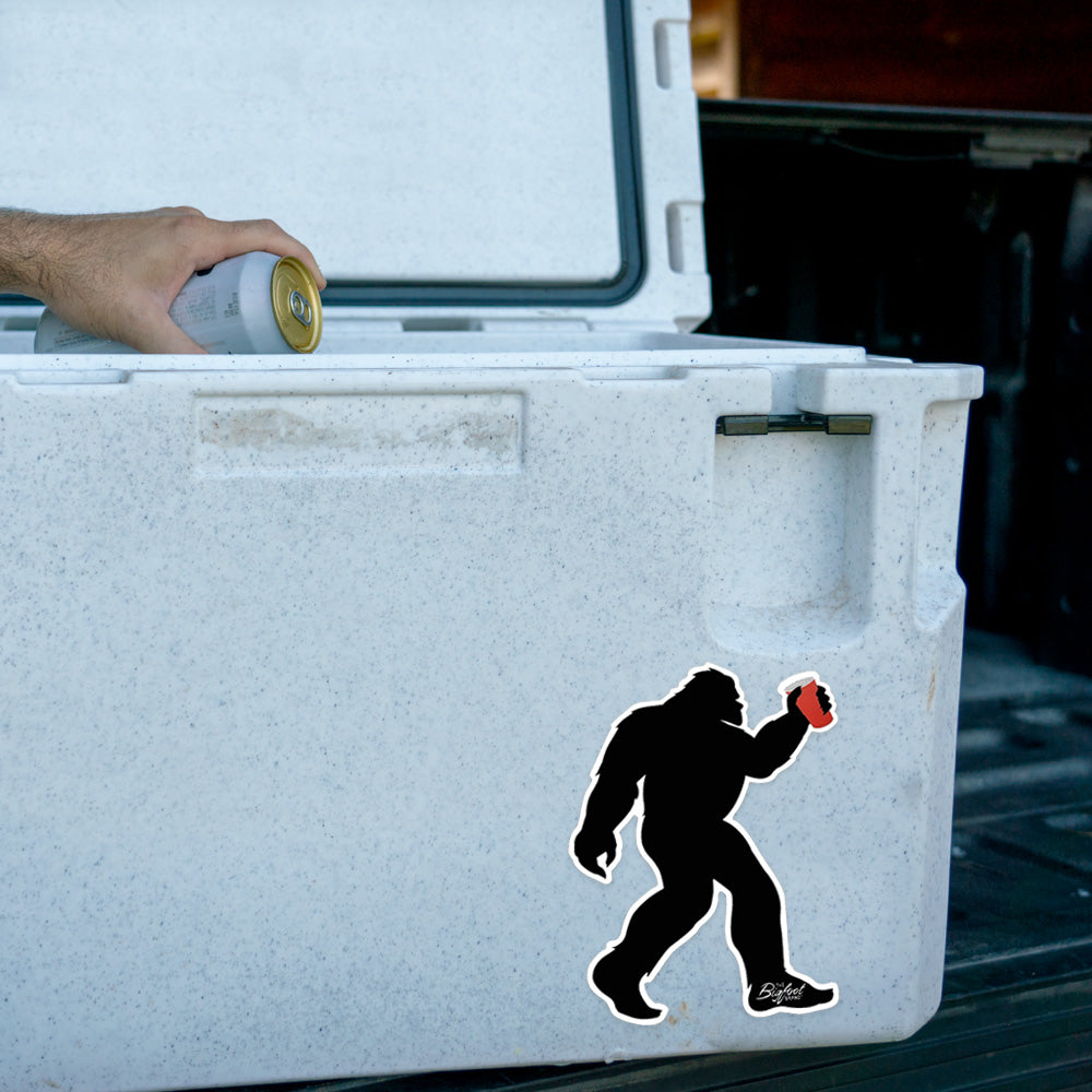 Bigfoot Red Solo Cup Party Sticker