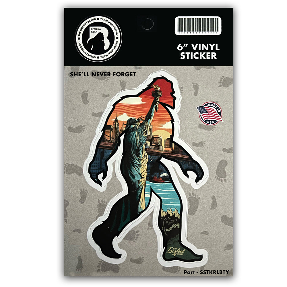 Never Forget Statue Of Liberty Bigfoot Sticker